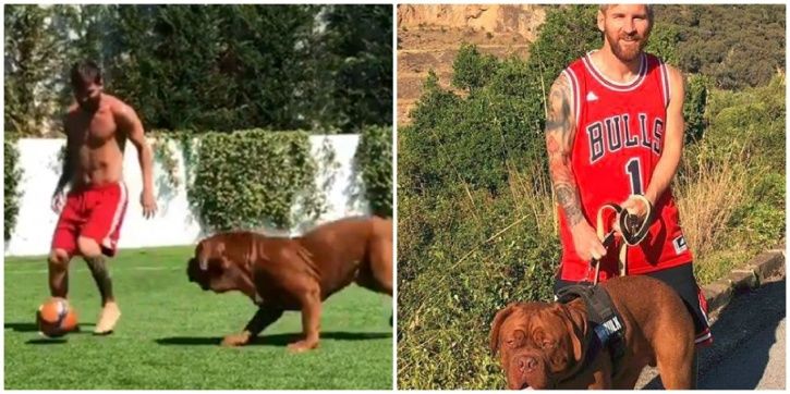 Lionel Messi took on his own dog