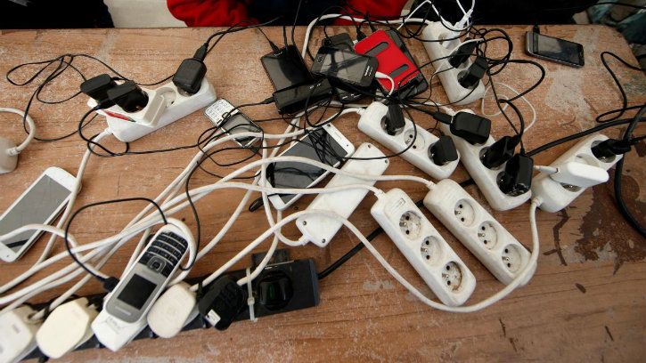 so many phone chargers creating clutter