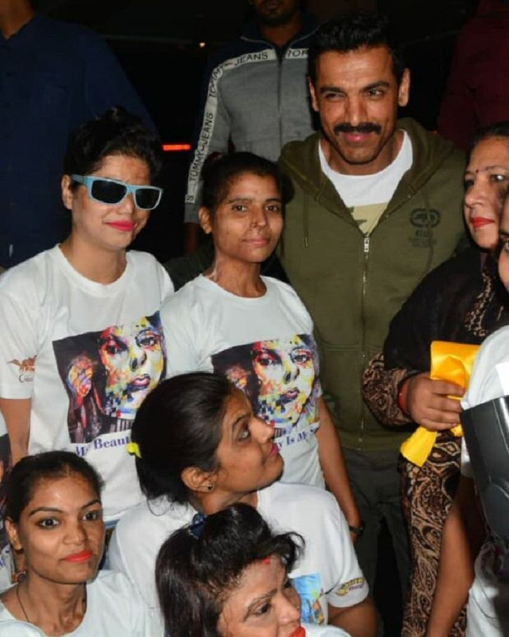 John Abraham Takes Time Out From Shoot To Meet Acid Attack Victims In Lucknow
