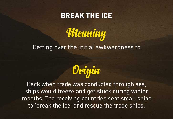 Break the Ice - Idiom, Origin & Meaning