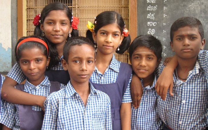 school kids in India