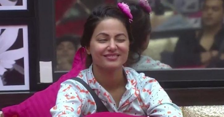 A still of Hina Khan in her night suit from Bigg Boss 11.