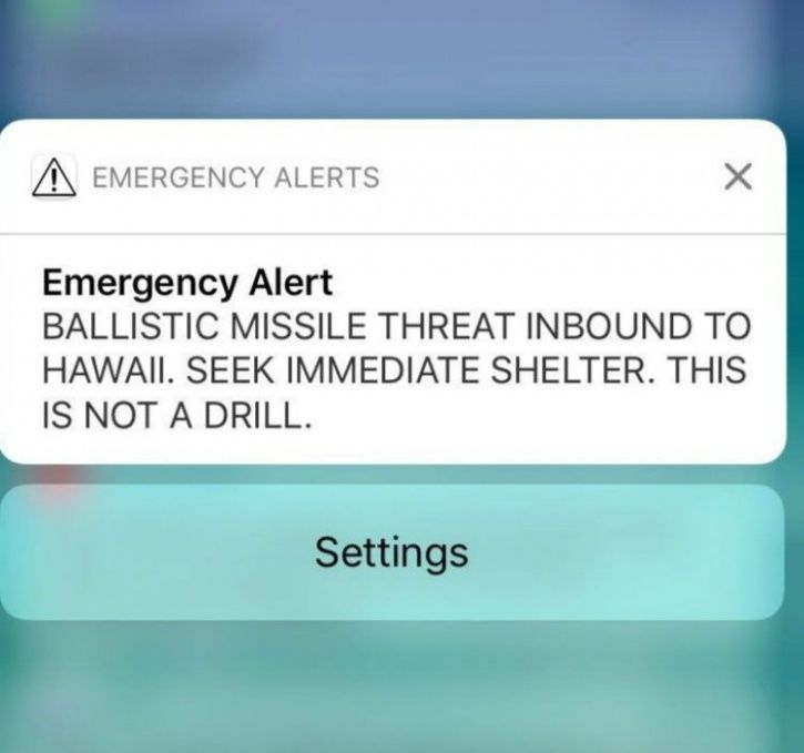 Hawaii Missile Scare message