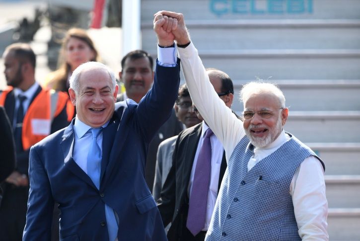 Indian Prime Minister Narendra Modi and Israeli Prime Minister Benjamin Netanyahu