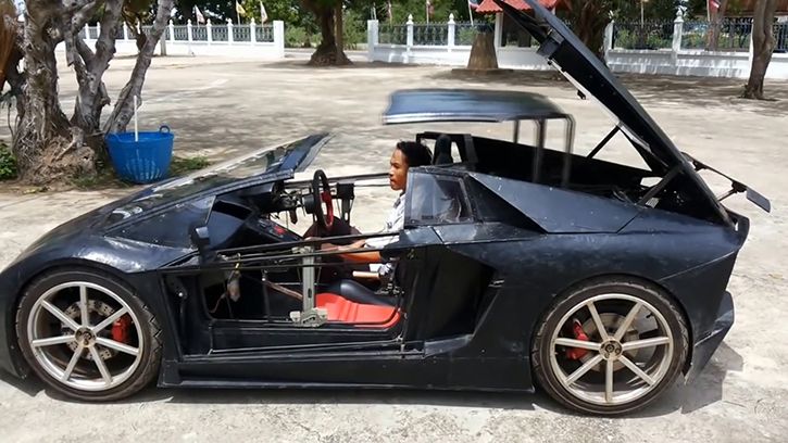 Man Makes Replica Of Rs 5 Crore Lamborghini Aventador Supercar Using A  Motorcycle Engine!