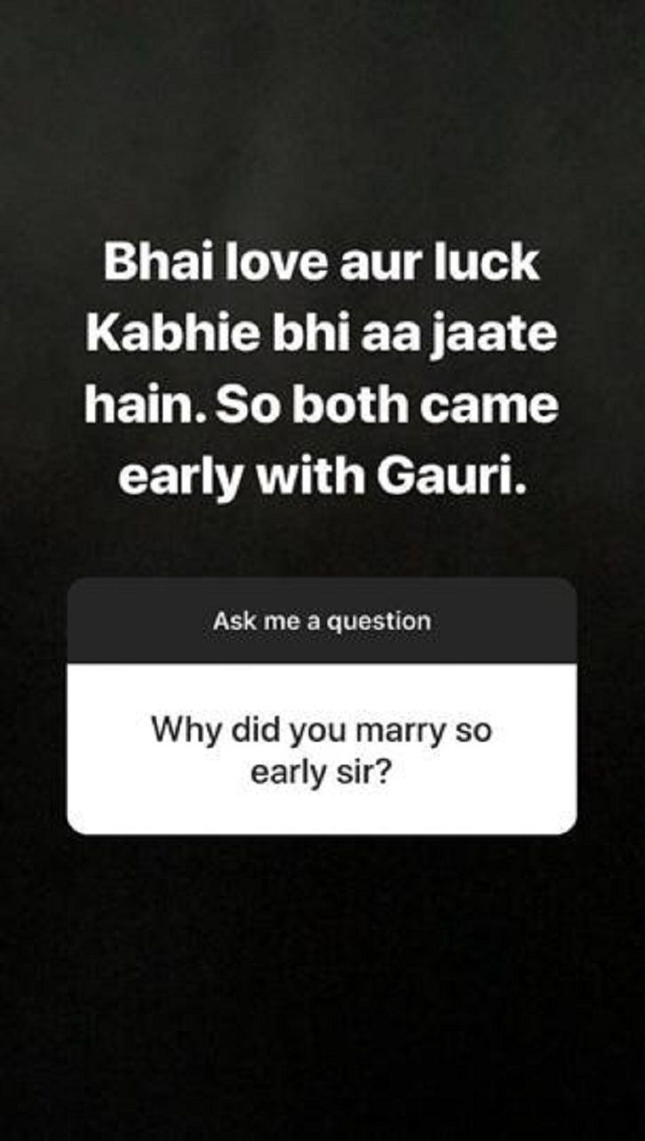 Shah Rukh Khan’s Reply To Why He Got Married To Gauri So Early Is ...