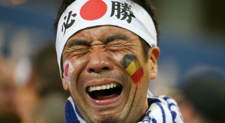 japan supporter after belgium defeat world cup 2018