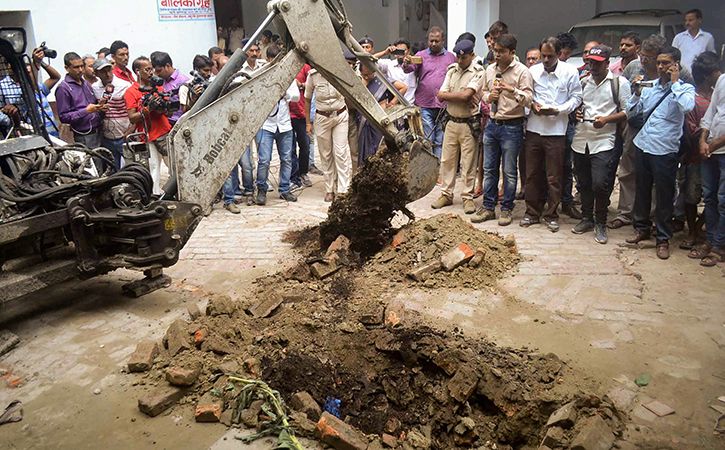 muzaffarpur govt home premises dug up to look for victim body