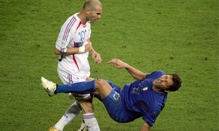 Zinedine Zidane got a red card.