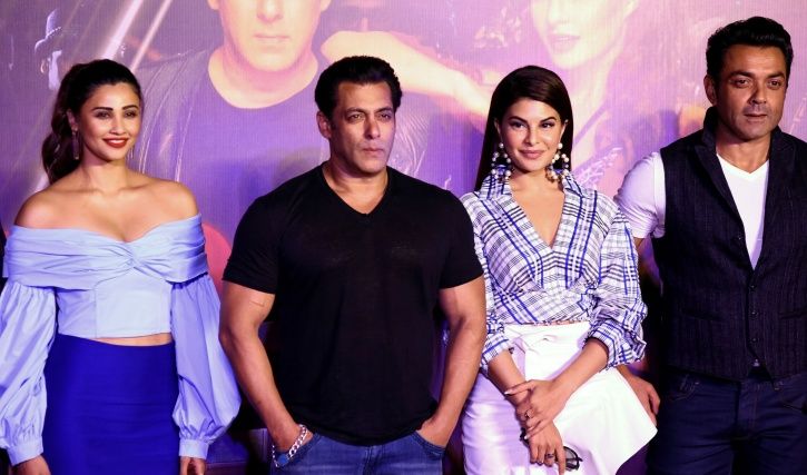 A picture of Salman Khan with his Race 3 team including Jacqueline, Daisy Shah and Bobby Deol.