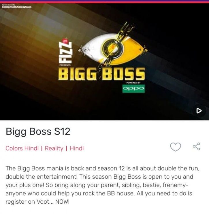 Bigg Boss 12 will have couples as contestants.