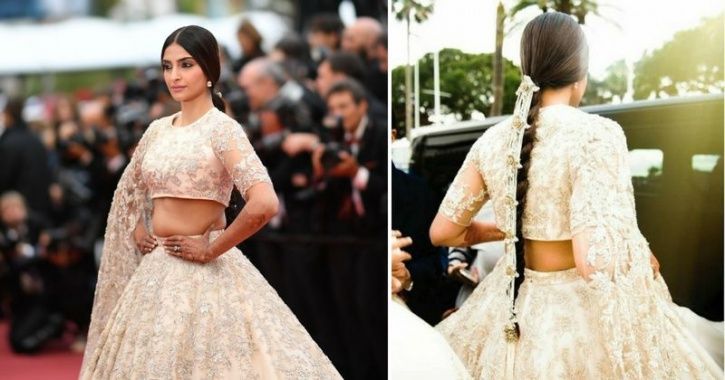 A picture of Sonam Kapoor from Cannes Film Festival 2018.