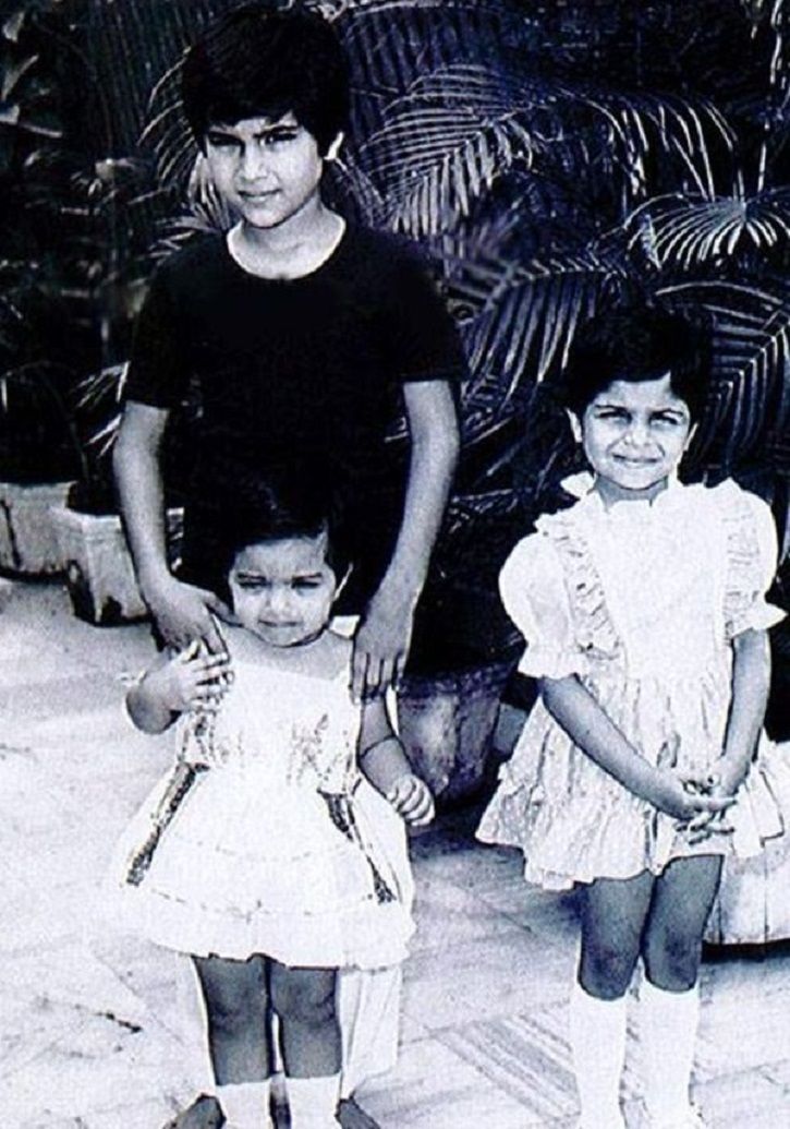 Childhood pictures of Saif Ali Khan, Soha Ali Khan and Saba Ali Khan. 