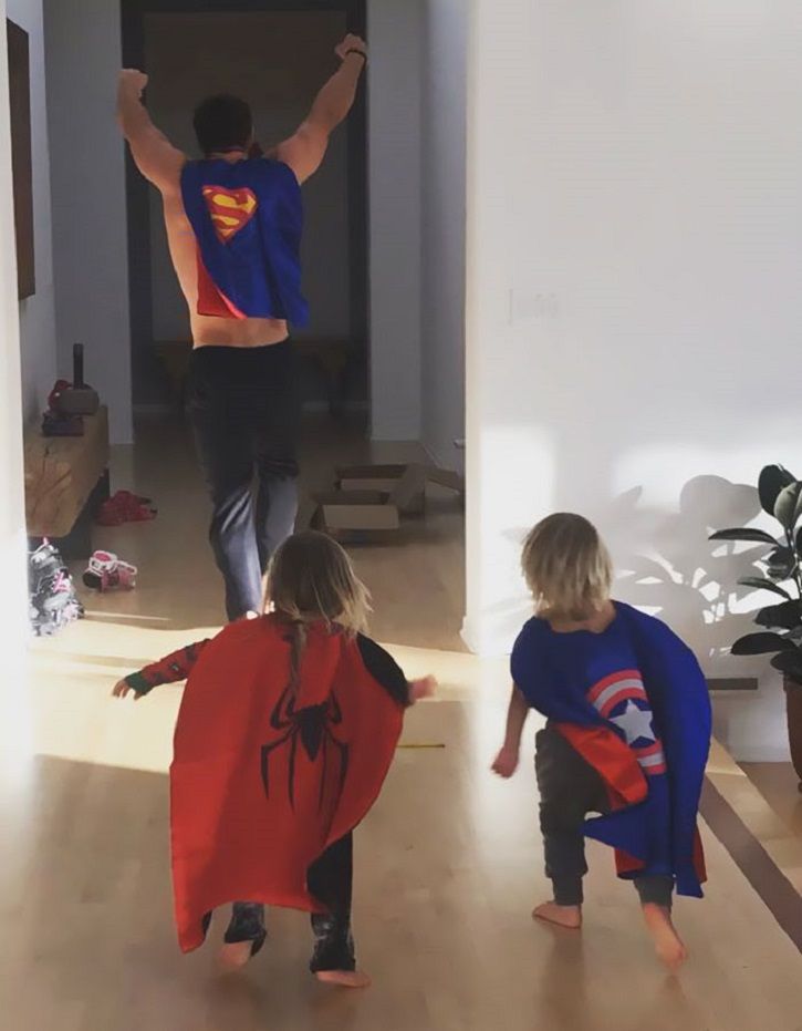Chris Hemsworth is the best daddy ever and this superhero camp with kids is proof. 