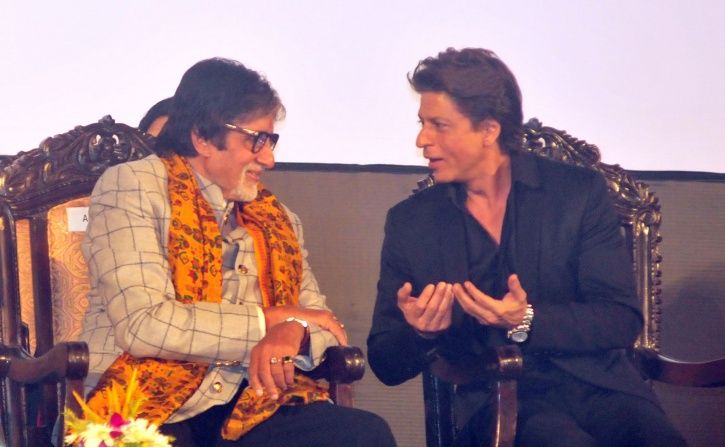 A picture of Shah Rukh Khan and Amitabh Bachchan.