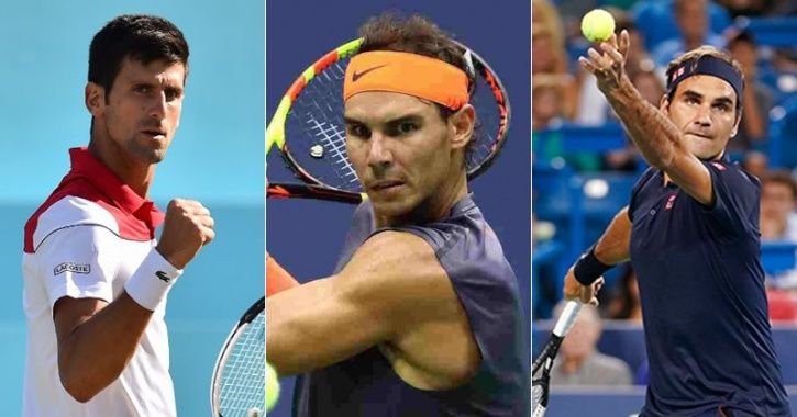 Novak Djokovic, Rafael Nadal and Roger Federer 