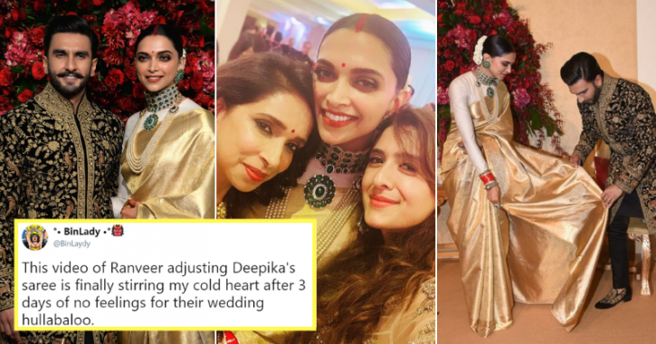 Ranveer Singh and Deepika Padukone at their Bengaluru reception.