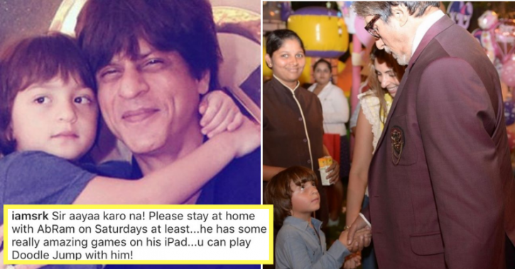 Shah Rukh Khan Requests Amitabh Bachchan To Visit AbRam On Saturdays Because He Thinks He’s His Gran