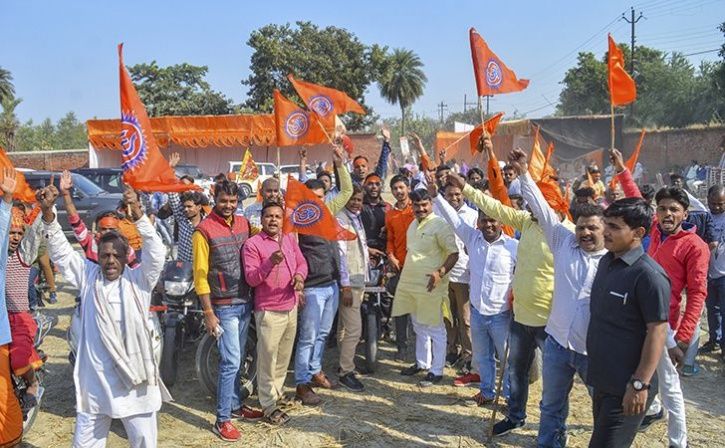 vhp defies ban hold road show in tense ayodhya