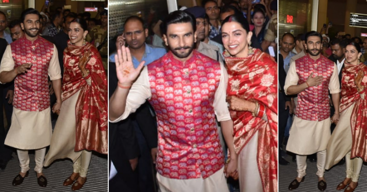 With Smile On Faces & Happiness In Hearts, Ranveer Singh & Deepika Padukone Land In India As Married