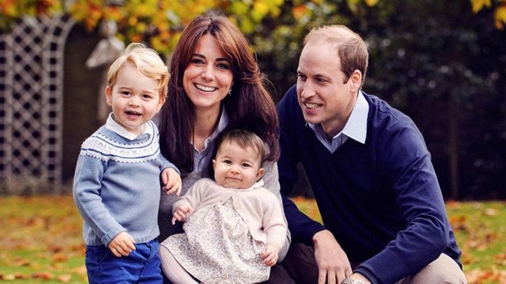 A picture of Prince William with his family. 