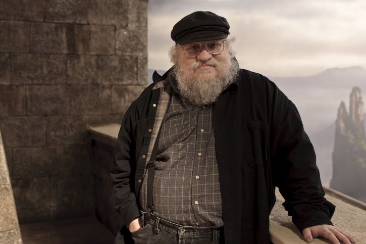 A picture of George RR Martin who wanted a love triangle between Arya Stark, Jon Snow and Tyrion.