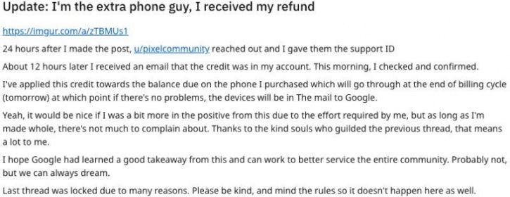 google pixel 3 owner gets his refund