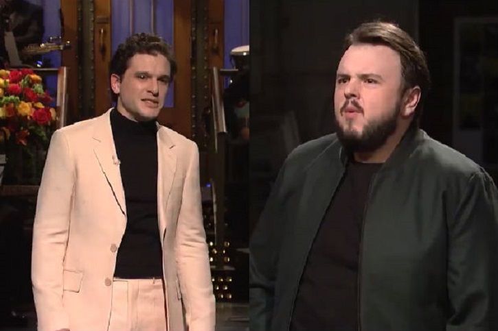 Kit Harington shaved off his beard and stripped on Saturday Night Live (SNL).