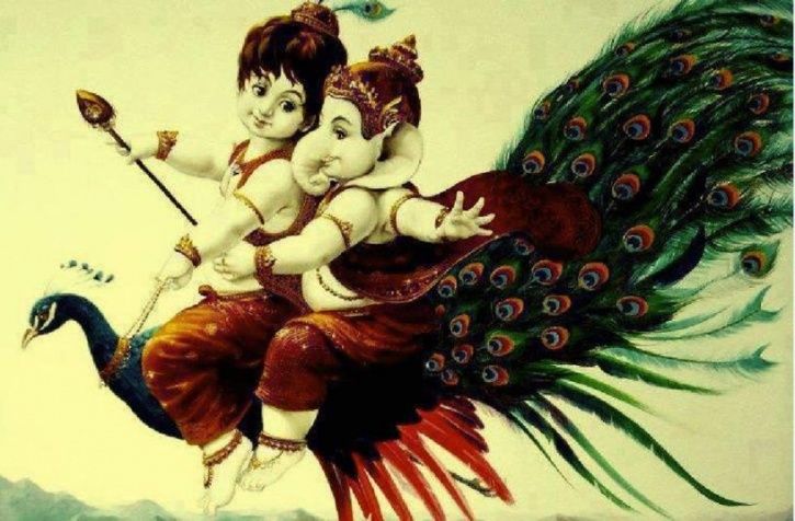 Karthikeya and Ganesha