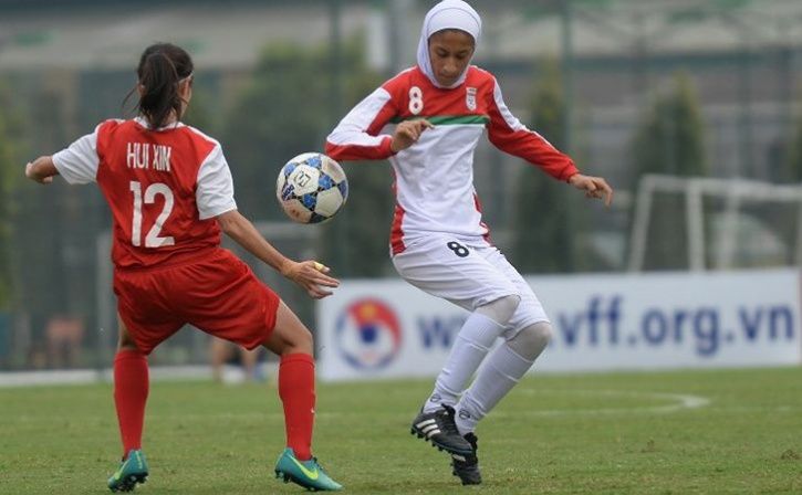  iran women playing football