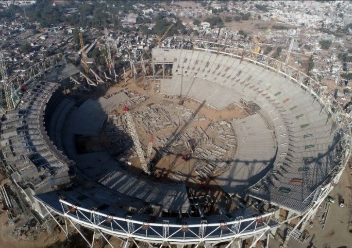Ahmedabad cricket stadium, motera,Parimal Nathwani,  M/s. Populous, Olympic size swimming pool,