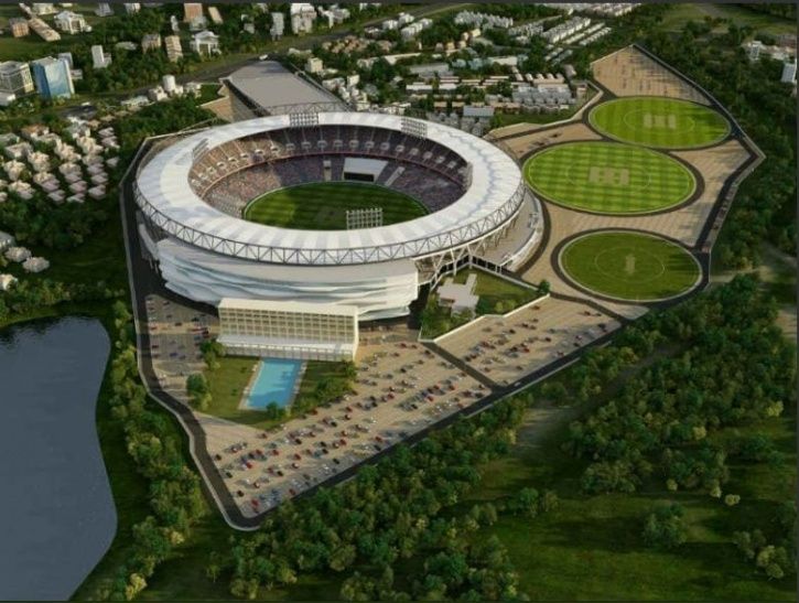 Ahmedabad cricket stadium, motera,Parimal Nathwani,  M/s. Populous, Olympic size swimming pool,