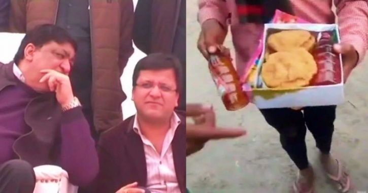 Food Packets With Liquor Bottles Inside Were Distributed At UP BJP Minister’s Temple Event