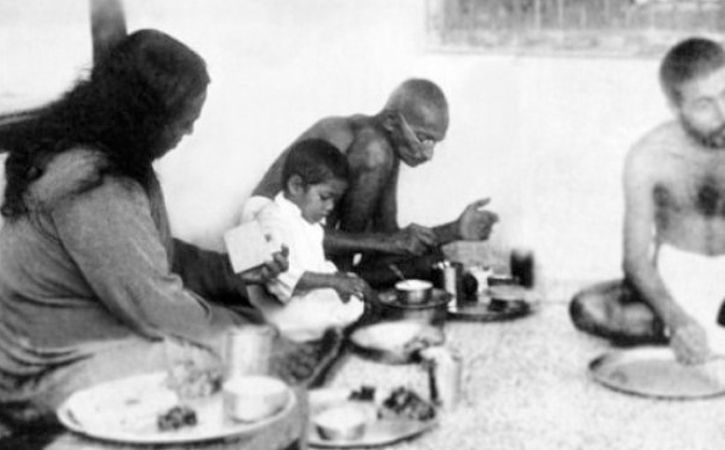 Gandhi eating