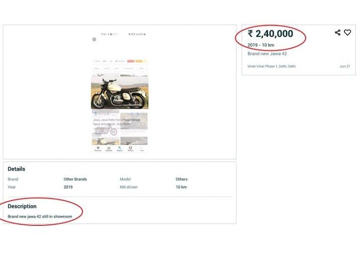 Because Jawa Could Not Deliver On Time, Owners Are Selling Their Bikes On OLX For A Profit