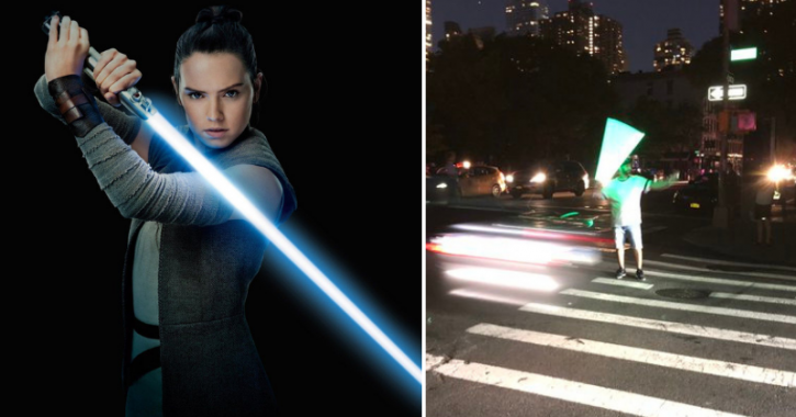Star Wars Fans Use Lightsabers To Direct Traffic During NYC Blackout