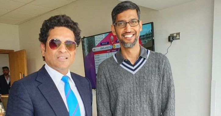 Sundar Pichai Met Sachin Tendulkar At Cricket World Cup