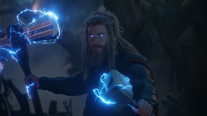 Avengers Endgame still showing Thor AKA Chris Hemsworth.