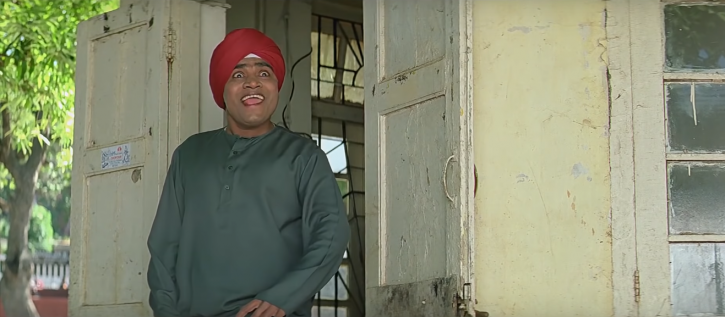 Representation of Sikhs in Bollywood: Johny liver playing Sikh role in a film.