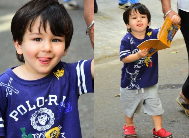 Taimur Ali Khan with goofy expressions.