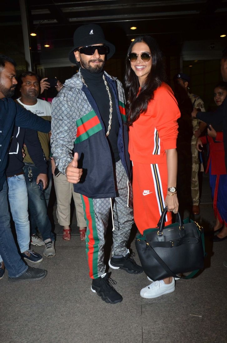 Walking Hand-In-Hand With Smiles On Their Faces, Ranveer & Deepika Leave For London