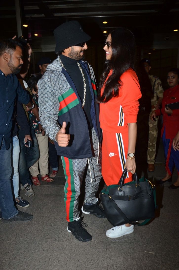 Walking Hand-In-Hand With Smiles On Their Faces, Ranveer Singh and Deepika Padukone Leave For London