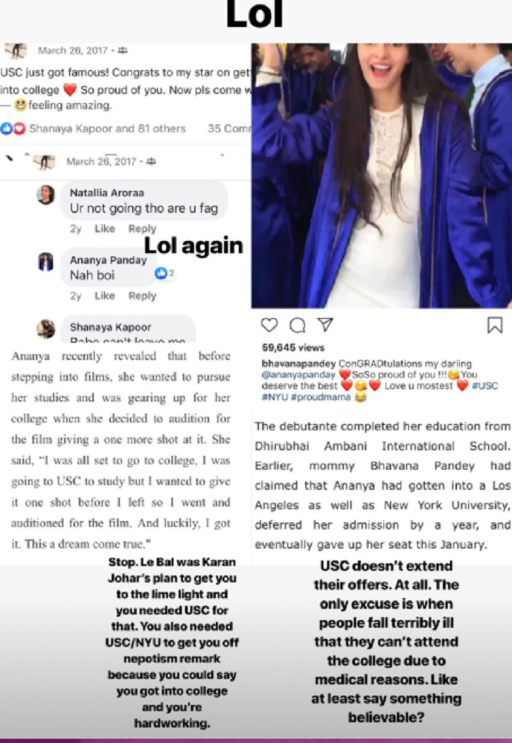 Ananya Panday’s Schoolmate Exposes Truth Behind Her Admission To USC & Multiple Relationships!