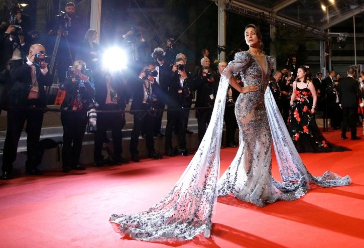 Hina Khan at Cannes Film Festival red carpet for her short film Lines.