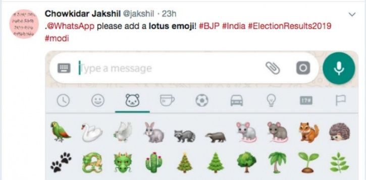 lotus emoji, bjp emoji, bjp elections 2019, narendra modi, whatsapp emoji