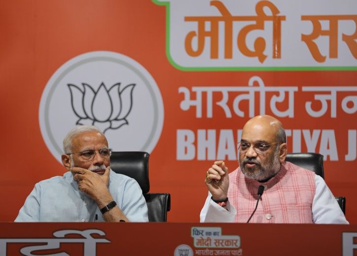 PM Modi At Amit Shah’s First Press Conference In 1,828 Days, Didn’t Take A Single Question