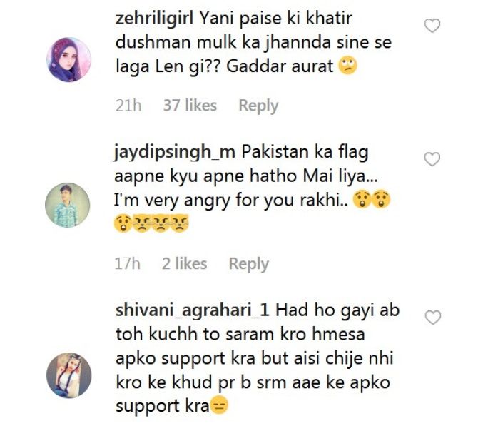 Rakhi Sawant gets trolled posing with a Pakistani flag. 