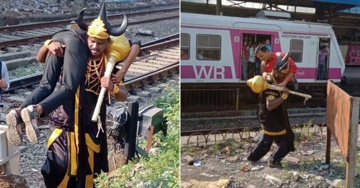 Railway track, Railways, Western Railways, Yamraj, commuters, Mumbai, man dressed as yamraj, Andheri
