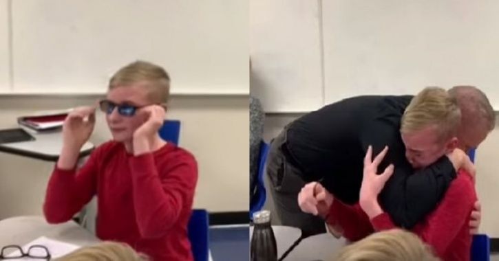 Beautiful! Color Blind Boy Sees Colors For The 1st Time, Thanks To His Blind Principal