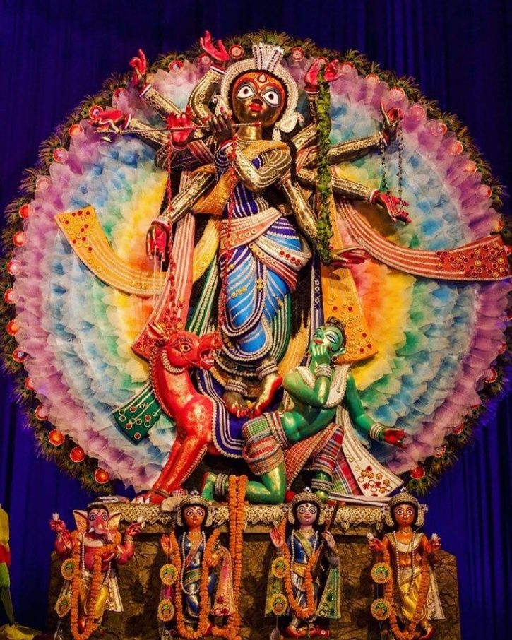 A Durga Puja Pandal In Kolkata Celebrates Gender Diversity With Rainbow Background